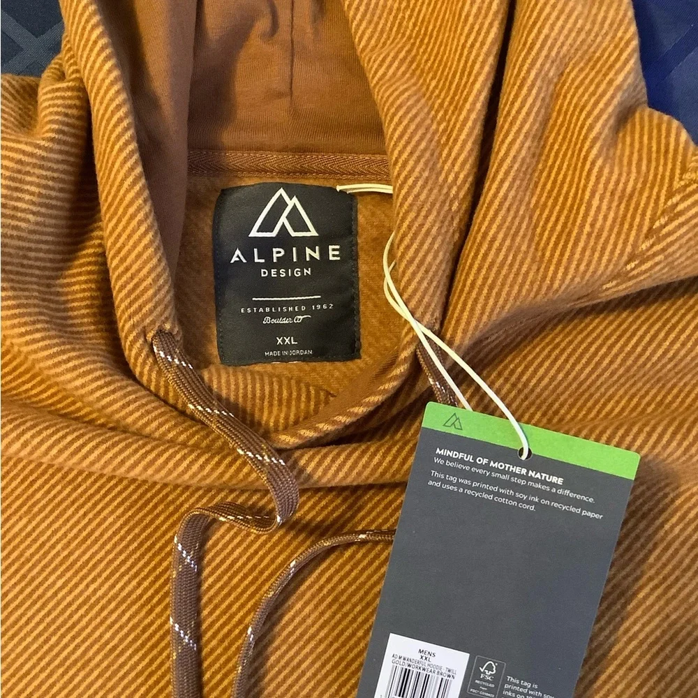 Alpine Design Rust/Brown Striped Hoodie - Picture 5 of 8